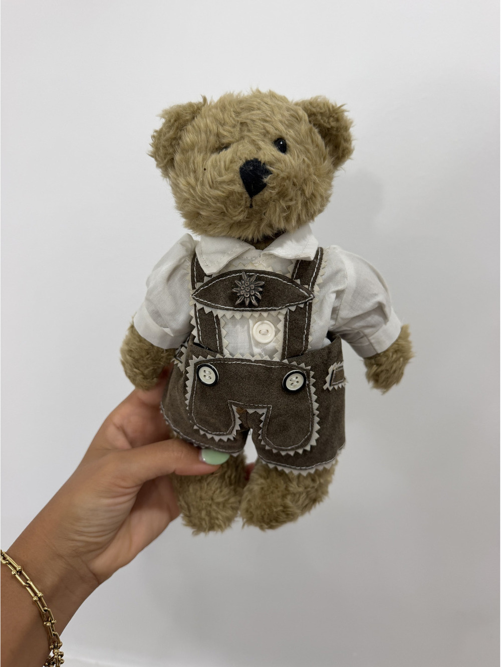 Kein Spielzeug Germany Teddy Bear Jointed Green Lederhosen D-51107 G. Wurm Plush
